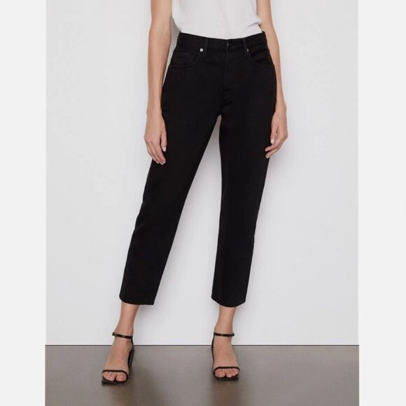 Frame Denim Denim - Frame Le Original High-Rise Straight-Leg Jeans in Film Noir - Black - Size 28